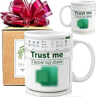 Funny Spreadsheet Excel Coffee Mug 11oz, Trust Me I Know My Sheet Mug, Novelty Accountant Mug Gifts for Finance Banker Cow...