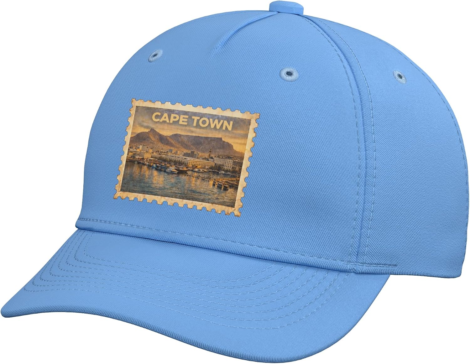 Vintage Cape Town South Africa Retro Travel Stamp Art Adjustable Baseball Hat