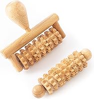 Vista 10 de tuuli Rodillo de masaje corporal y facial, rodillo de masaje de madera multifuncional, ayuda a aliviar la tensión muscular y apoyar la salud