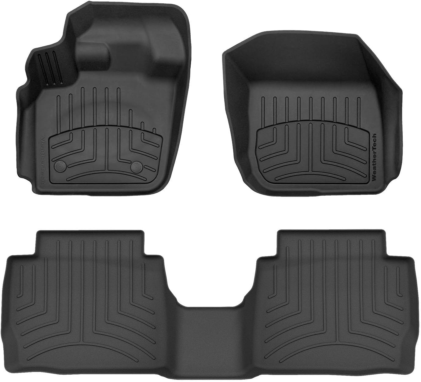 WeatherTech FloorLiner HP Custom Fit Floor Mats for Ford Fusion, MKZ 1st & 2nd Row (44483-1-2IM), Black