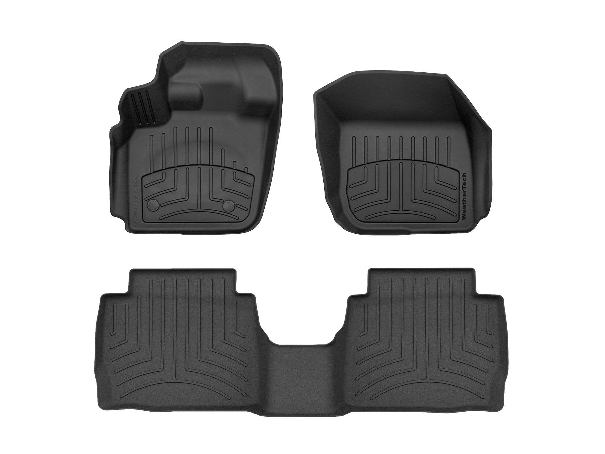 WeatherTech FloorLiner HP Custom Fit Floor Mats for Ford Fusion, MKZ 1st & 2nd Row (44483-1-2IM), Black