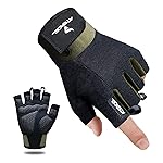 ATERCEL Workout Gloves for Men and Women, Exercise Gloves for Weight Lifting, Cycling, Gym, Training, Breathable and Snug fit (Green, Large)