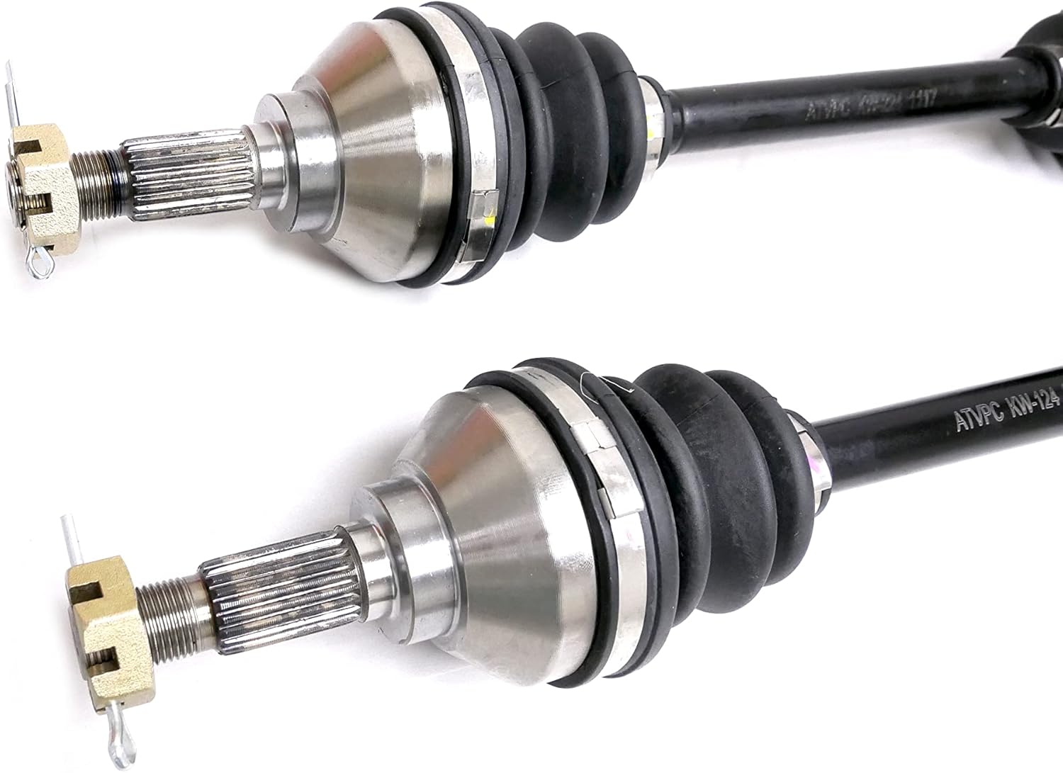 Precision Front CV Axles & Bearing Kits for Kawasaki 59266-0007, 59266-0008, Left & Right, Quality Tested, Heat-Treated, 4140 Chromoly Steel, Exact Fit, ATVPC