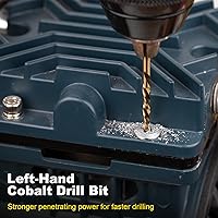 Vista 6 de Topec Extractor de tornillos de 55 piezas y extractores de pernos rotos, extractores multilínea y brocas para quitar pernos y tornillos dañados