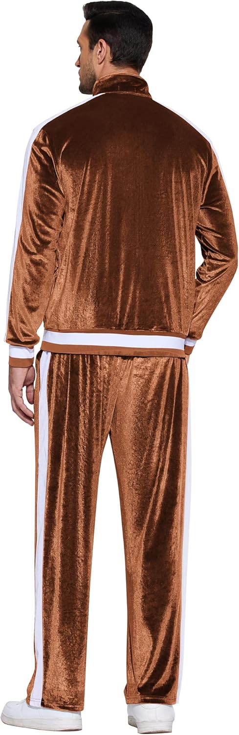 COOFANDY Mens Tracksuit 2 Piece Set Velour Sweatsuit Jogging Suits Full Zip Jacket Pants Outfits - Image 4