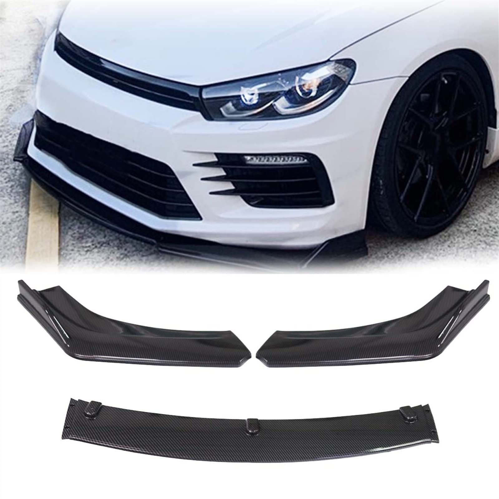 Spoiler avant pour Scirocco R 2009-2015, kit carrosserie avec séparateur