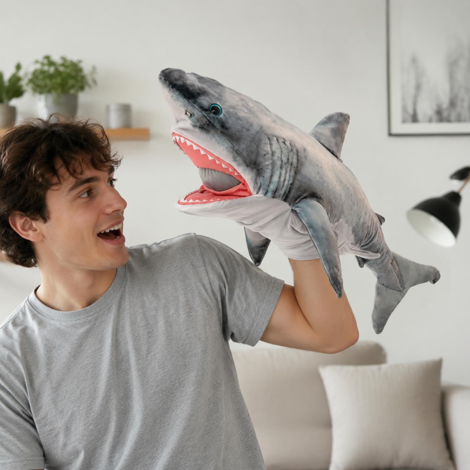 Peluche con Bocca Aperta Soffice a Forma di Decorativo per Area di Gioco, Tema Marino, 130CM, Peluche