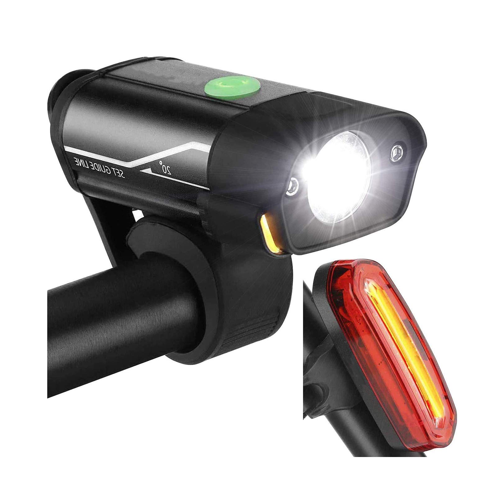 EISTEE Luces de Bicicleta, Luces de Bicicleta, Luces de Bicicleta, Juego de Luces de Bicicleta Recargables por USB, Faro y Cola de Bicicleta superbrillantes
