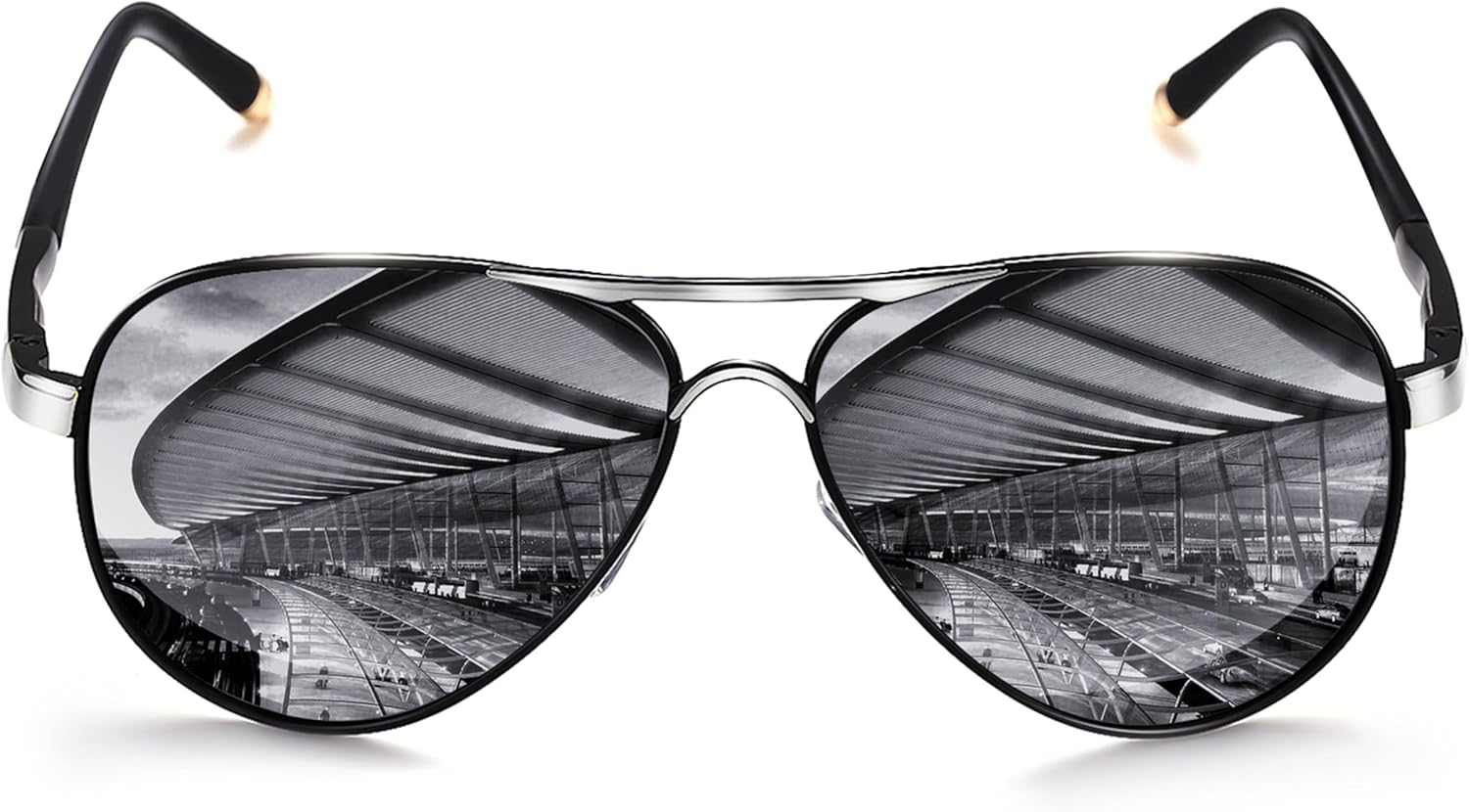 ROCKNIGHT Polarized Aviator Sunglasses for Men Women Metal Flat Top Sunglasses lightweight Driving UV400 Outdoor 58mm