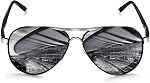 ROCKNIGHT Polarized Aviator Sunglasses for Men Women UV400 Metal Frame Flat Top Driving Outdoor Shades Lightweight 58mm