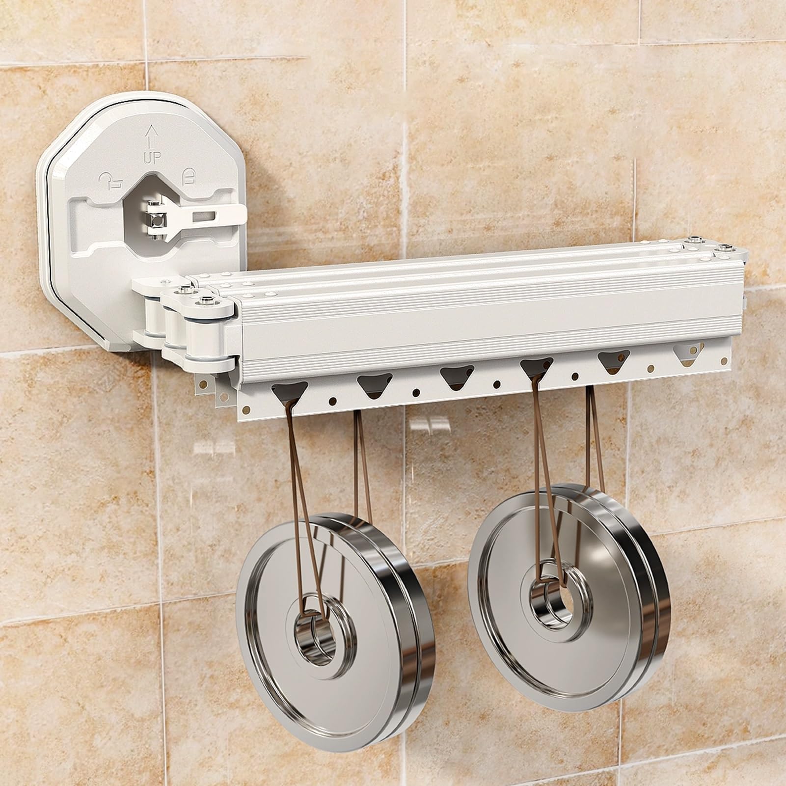 Ensemble de Rideau de Douche Pliable avec Tringle Douche sans Percage - Rideaux de Douche en Lin Anti Moisissure, Rideau de Baignoire Imperméable Lavable en Machine(Blanc,138 cm+25 cm)