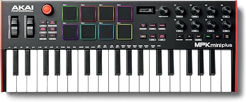 Vista 14 de Akai Professional MPK Mini Plus - Controlador de teclado MIDI USB con 37 teclas mini, 8 almohadillas MPC, secuenciador, E/S MIDI/CV/Gate, software