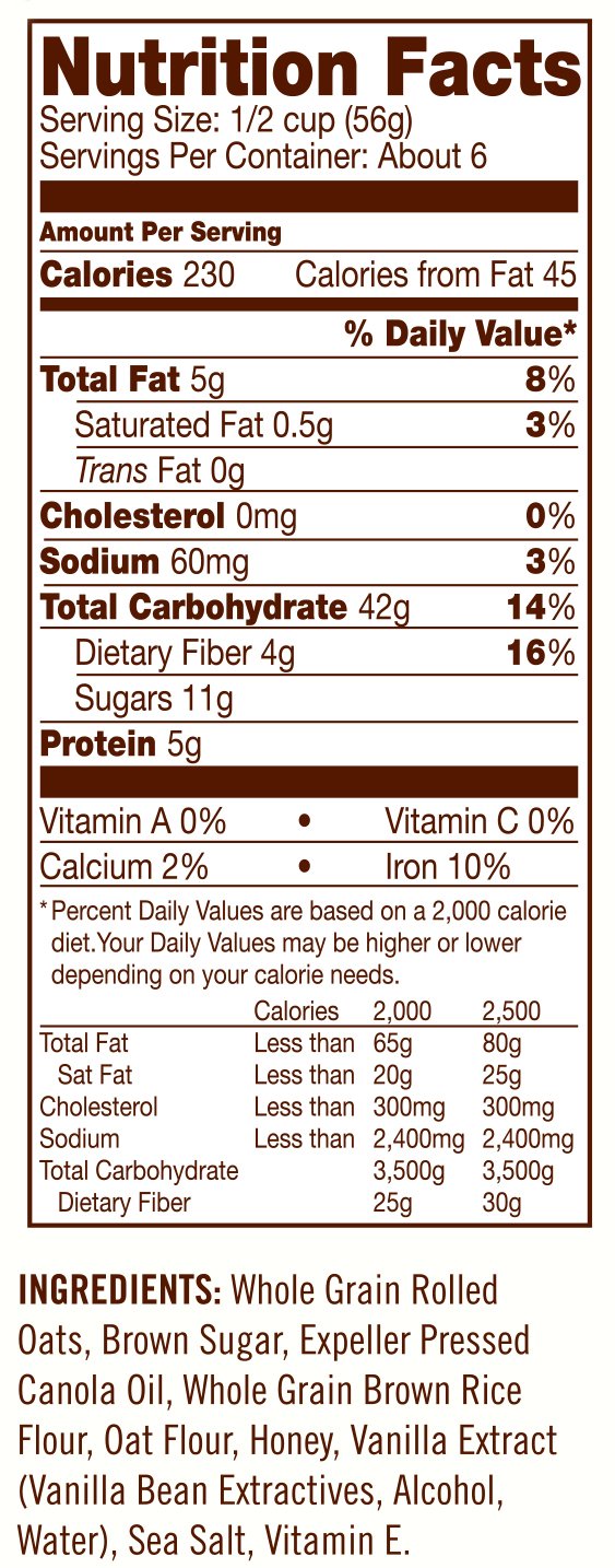 Bobs Red Mill Honey Avena Granola, 340 g