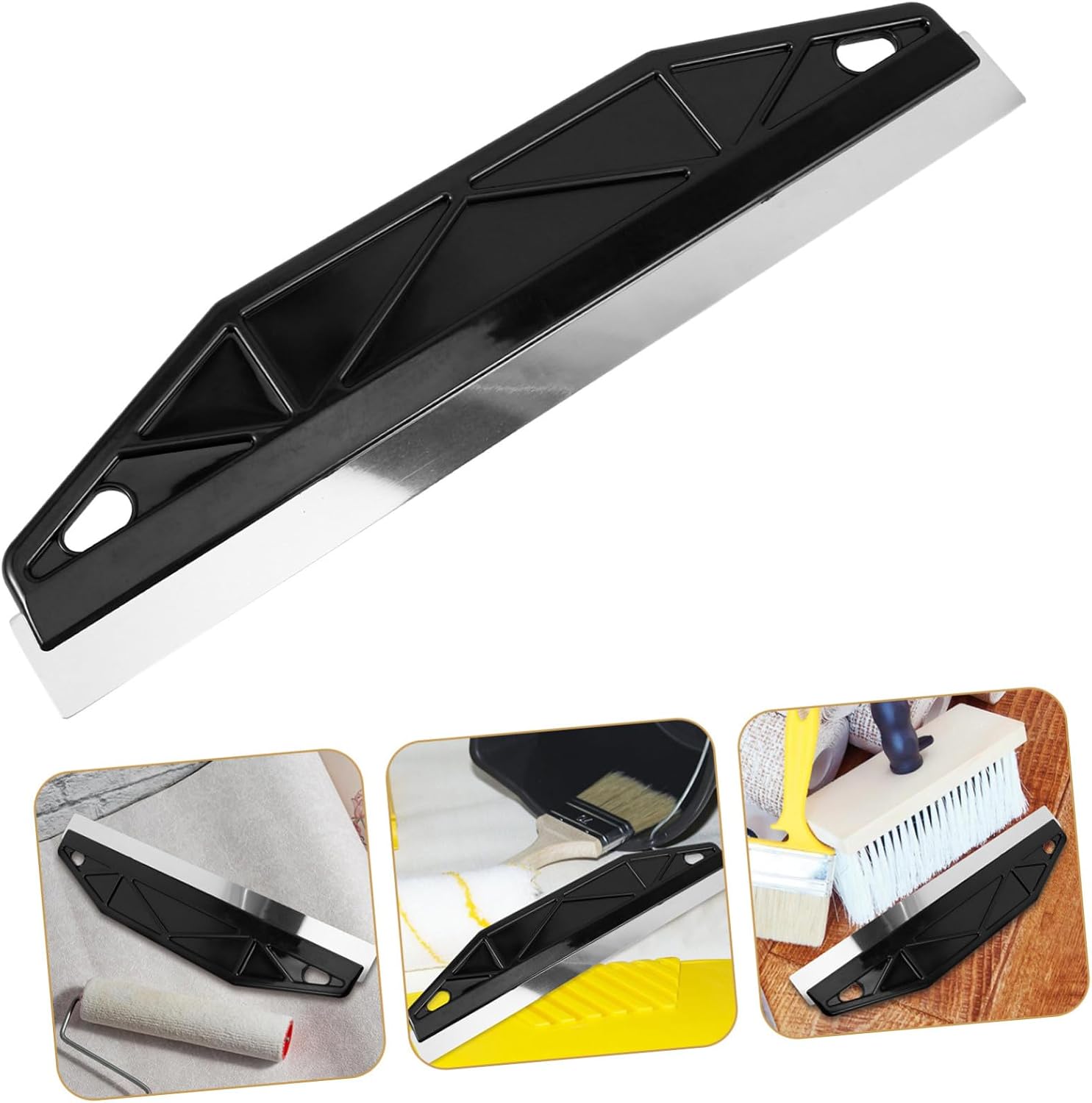 2pcs Stainless Steel Paint Edging Tool with Paint Trim Protector and Measurement Edge Ruler for Precise Wall and Baseboard Cutting for Clean Lines