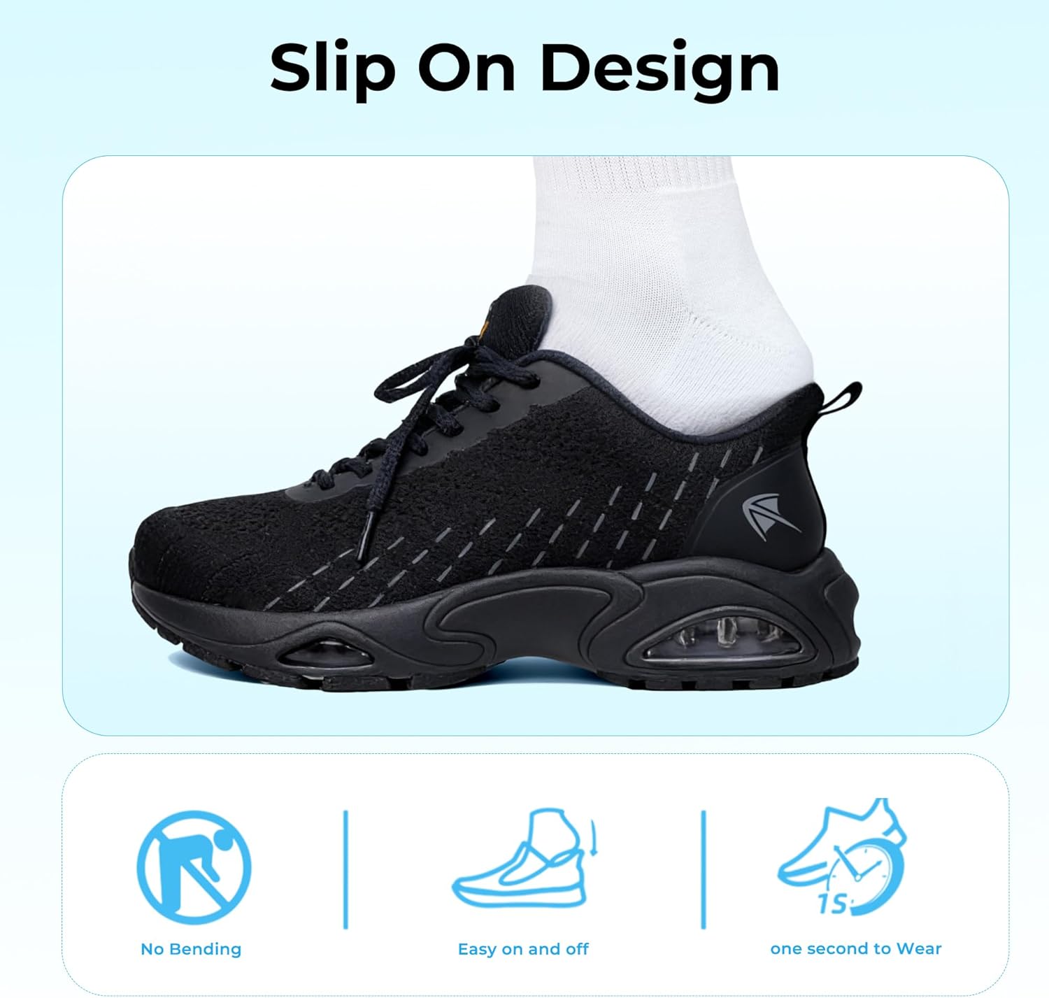 AOV Wide Toe Box Running Shoes for Men Arch Support Walking Sneakers Plantar Fasciitis Orthotic Tennis Slip On Shoes for Gym Workout Jogging - Image 4