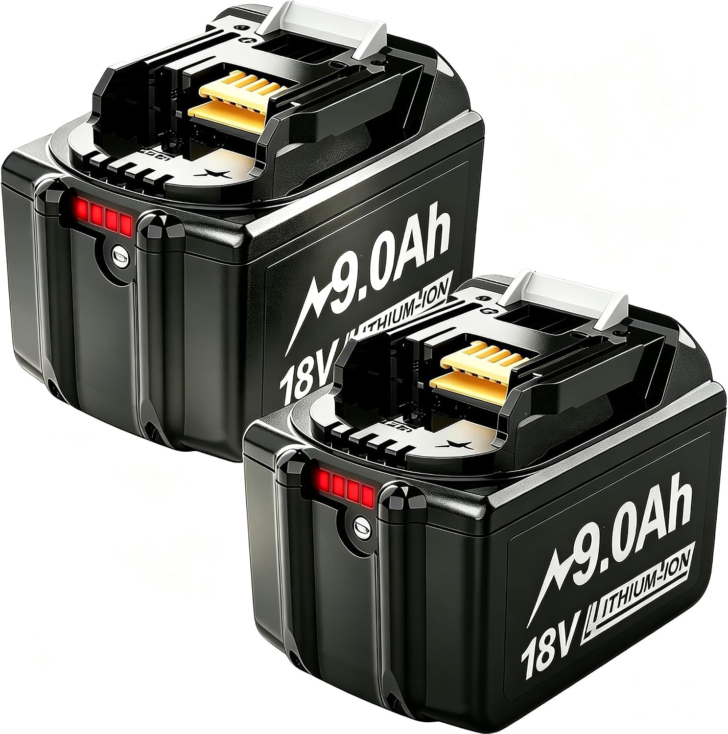Batería de 18V para Herramientas MKT Compatible con BL1860 BL1850 BL1840 BL1830 BL1820 LXT400, Batería de Repuesto de Ion de Litio de Alto Rendimiento (9,0Ah, 2 PCS)