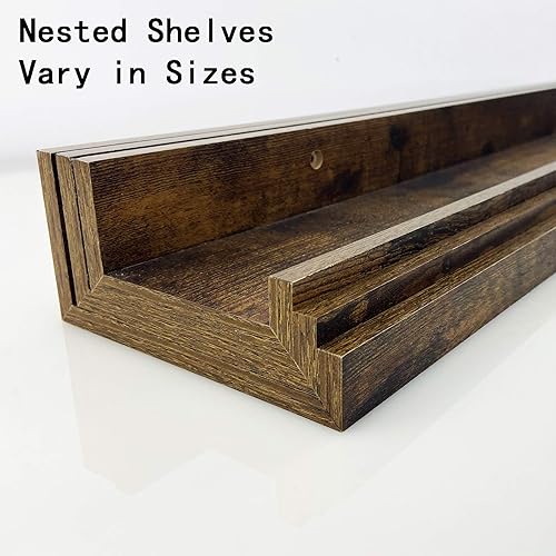 Miniatura 7 de Giftgarden Estantes flotantes de 47 pulgadas de largo para pared estante grande rústico para sala de estar dormitorio baño cocina juego de 3 tamaños