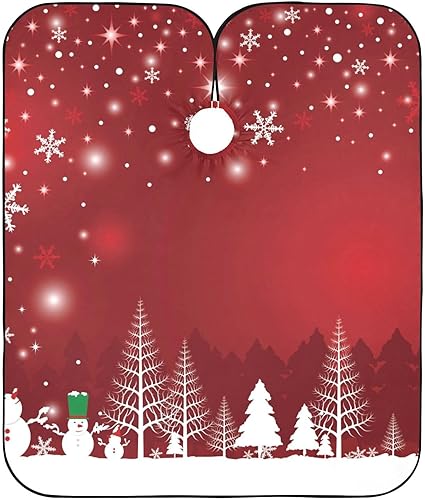 RPLIFE Christmas Snowman Greeting Shampoo Cape, Extra Large Barber Cape, Hair Shampoo Cape Adult