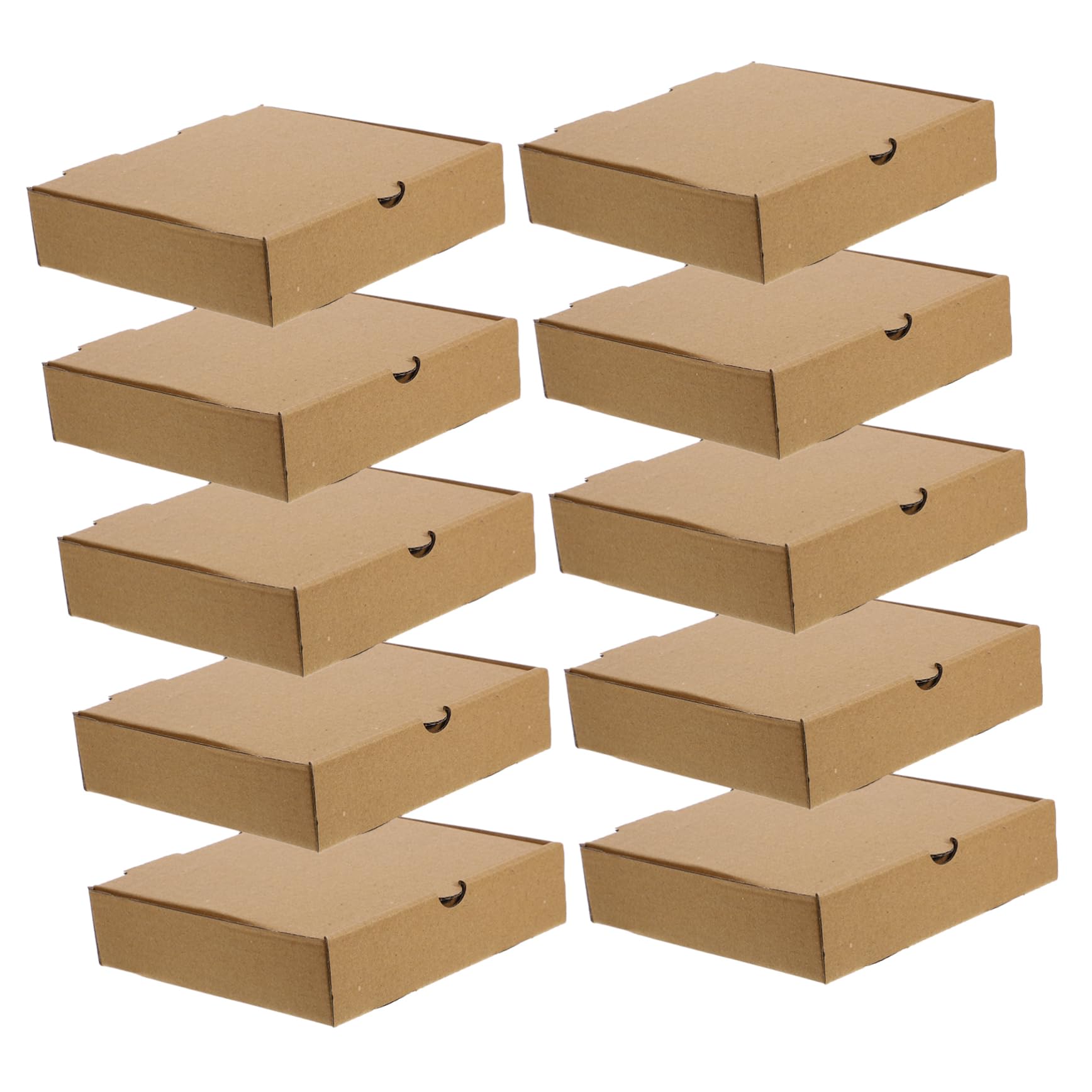 Cajas De Pizza Pequeñas De Papel Kraft, 10 Unidades De 16x16x4 Cm, Cajas Para Pizza Para Llevar, Embalaje Resistente Para Restaurantes y Fiestas