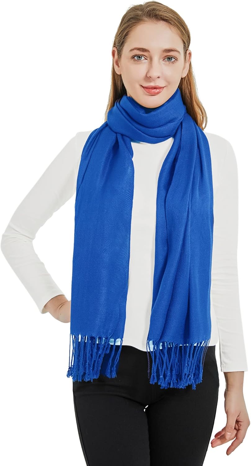 Soft Silky Pashmina Shawl Wraps Solid Colors Scarf for Wedding Evening Dresses - Image 6