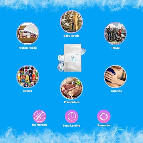 Miniatura 2 de Hojas de hielo reutilizables para enfriadores  Hojas de hielo flexibles para acampar  Bolsas de almuerzo para congeladores  Enfriador de tapete de