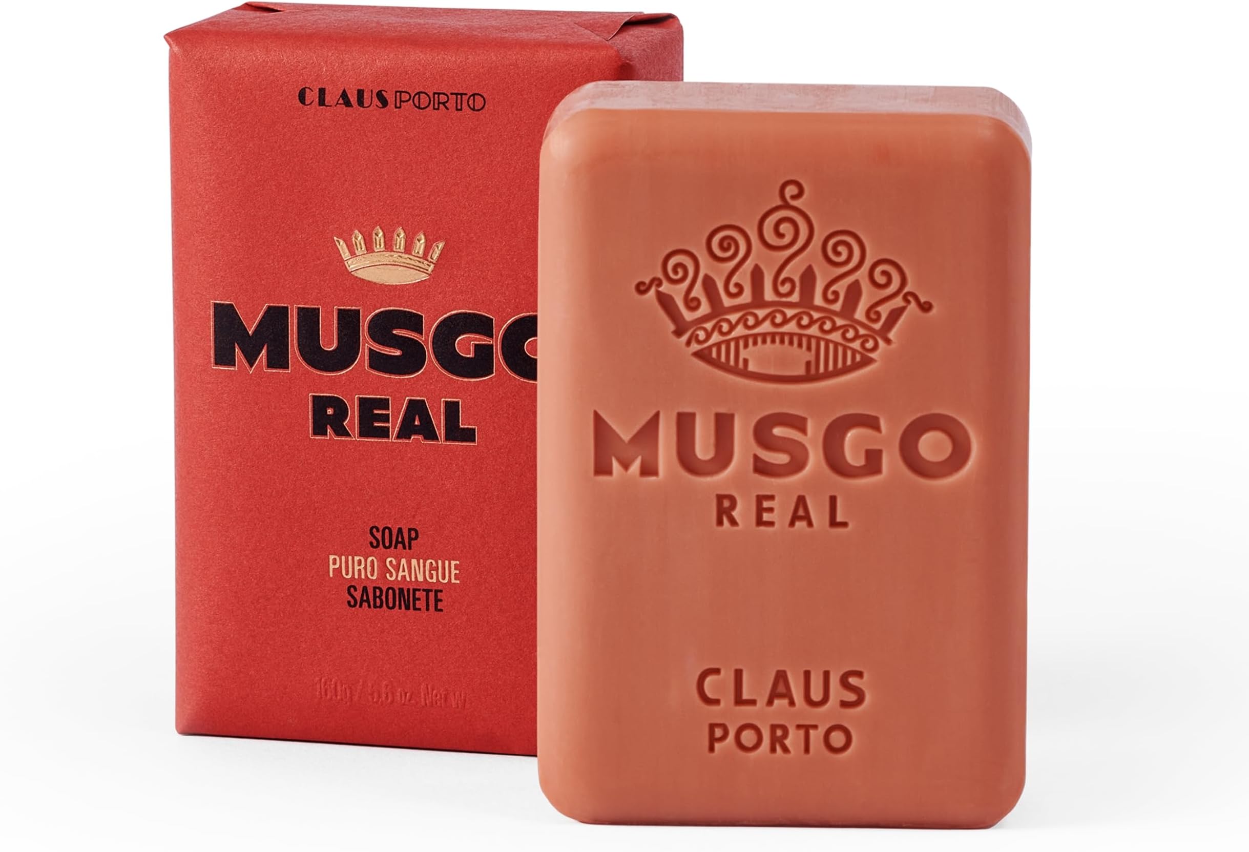 Musgo Real Puro Sangue Body Soap for Men + Women | Freshen, Cleanse, Condition | Handcrafted, Aromatic, Unique, Woody (160g | 5.6 oz)