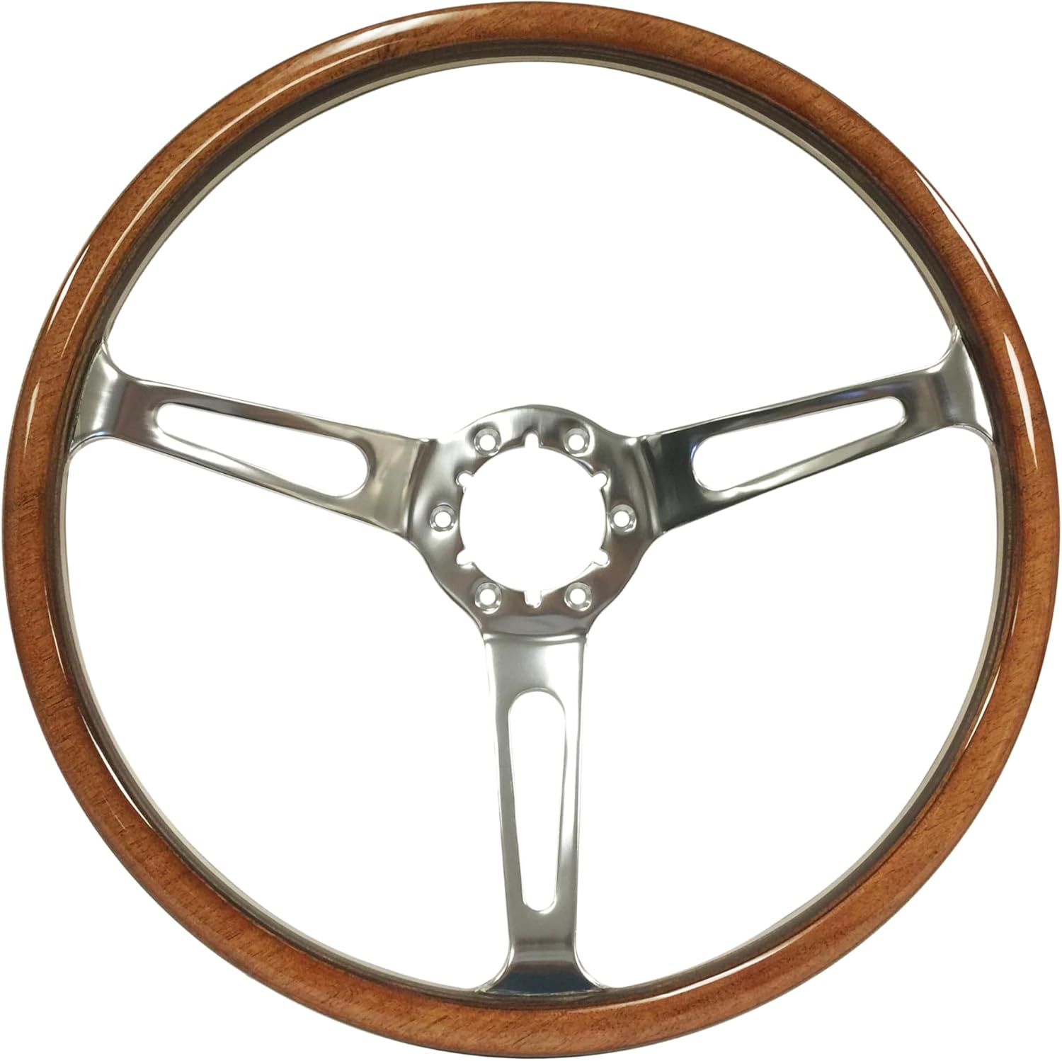 VSW S6 Steering Wheel 6 Bolt Deluxe Classic Walnut Wood Steering Wheel ST3554