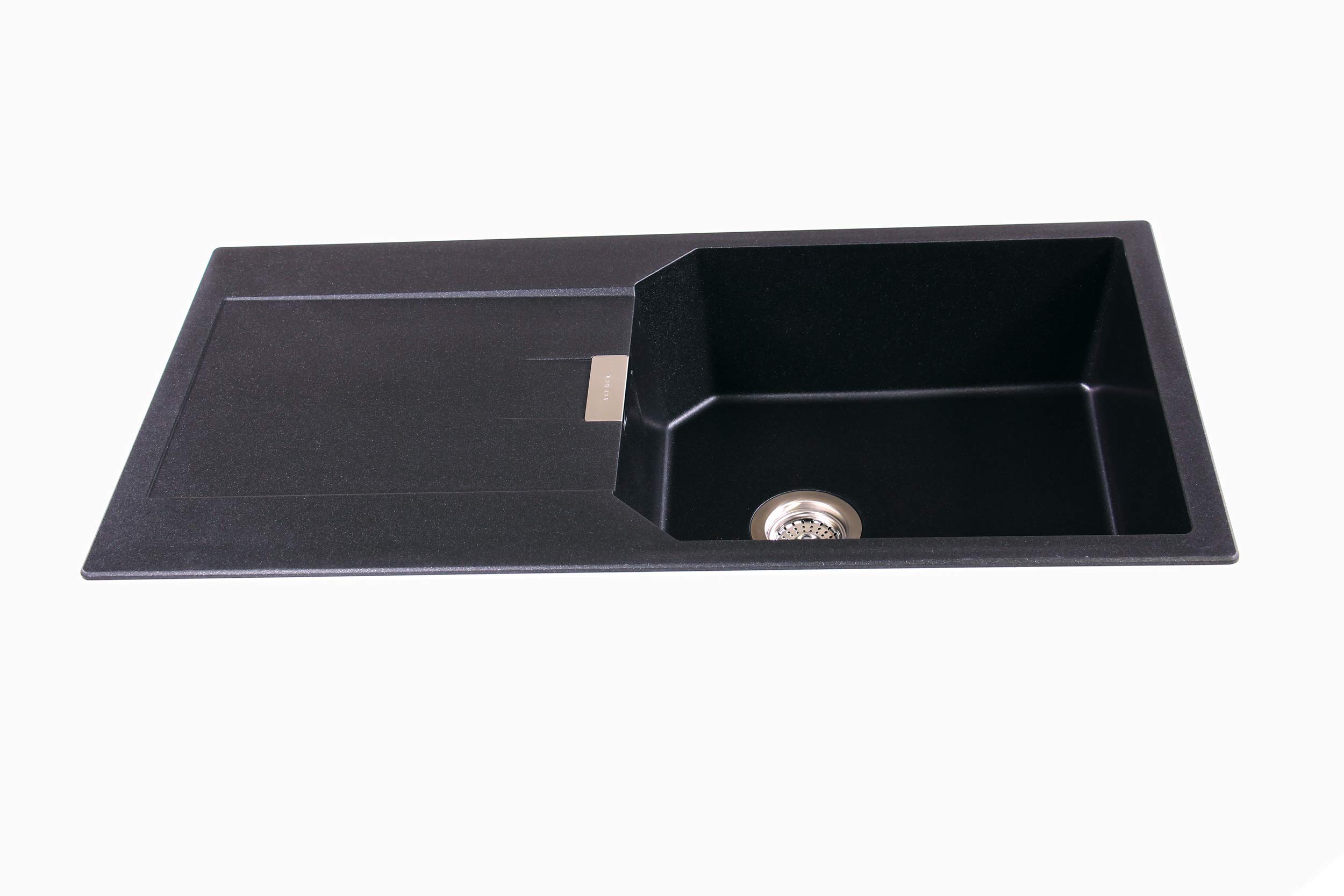 Schock MAND100LAGAS Küchenspüle, Auflage in Évier de Cuisine Compact Manhattan D-100L Asphalt-100 x 51 cm-en Granit Gris-avec Volume supplémentaire à partir de 60 cm-Largeur sous Meuble