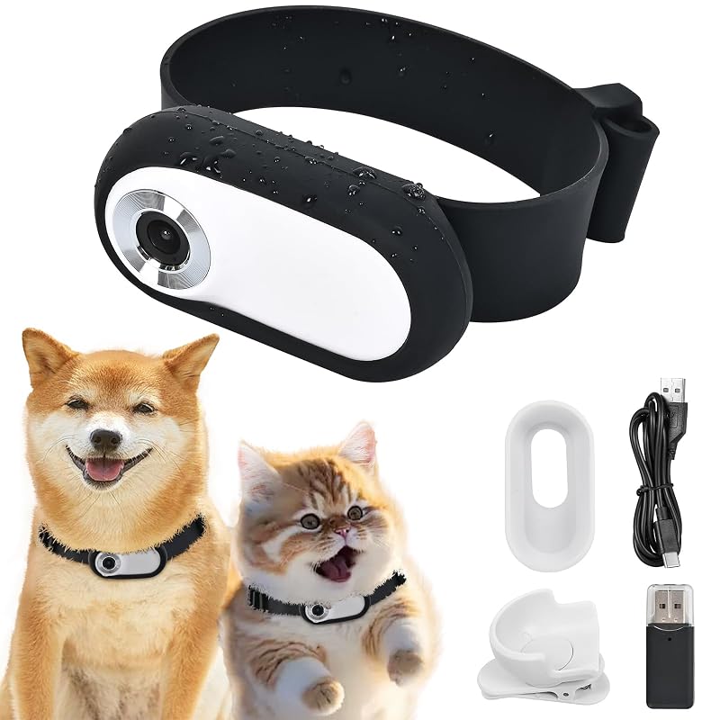 Câmera 1080p para Coleira de Gatos e Cães com Gravação de Vídeo, Lente 170° e Clipe Ajustável Lian.Ripple.Lian White-1080P