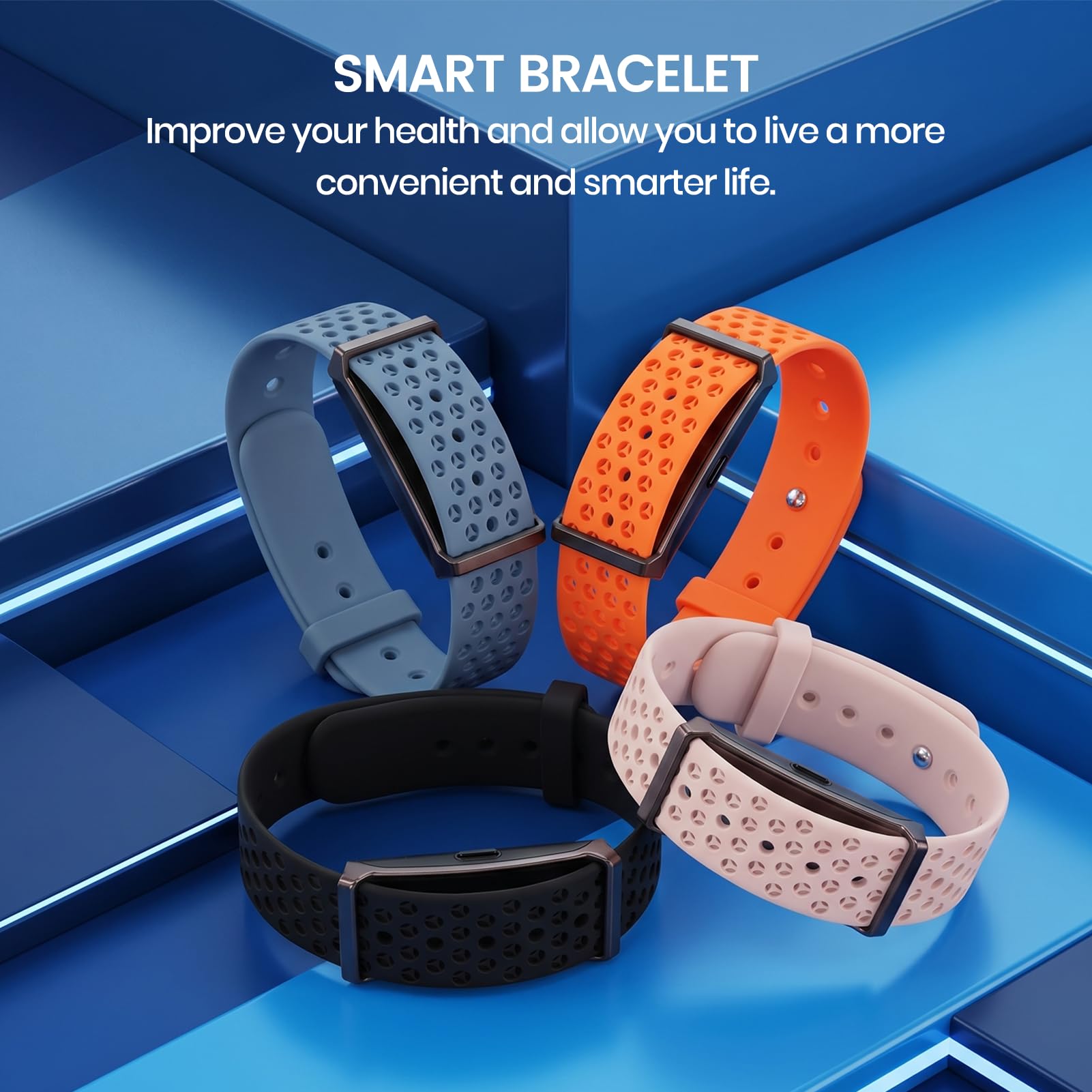 Bracelet Intelligent, Suivi du Sommeil 24h, 127 Modes Sportifs, Tracker d'activité avec Rappel D'appel, Réveil, Contrôle de la Caméra, pour la Course à Pied, la Natation, la