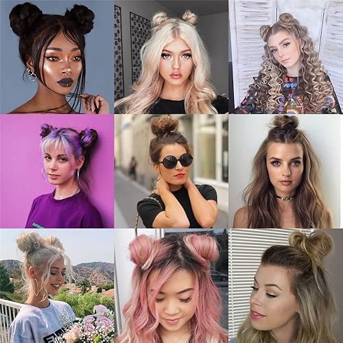 Miniatura 6 de 2 piezas de mini garra de pelo sintético de moño sintético desordenado en moño desordenado, extensiones de cabello para mujeres y niñas
