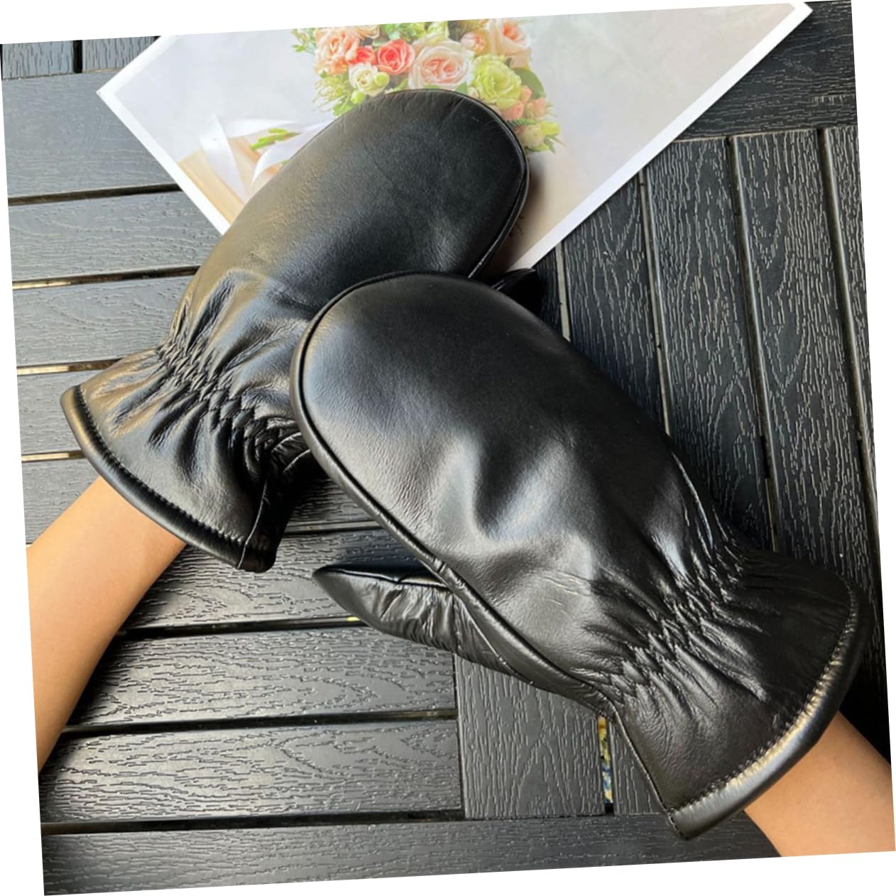 Healvian Mitones De Cuero Para Hombre Guantes Térmicos Diseño Sin Dedos Para Climas Fríos y Actividades Múltiples
