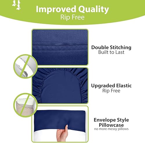 Vista 102 de BAMPURE - Juego de sábanas de 100 % viscosa de bambú, refrescantes, suaves, bolsillo profundo de hasta 16 pulgadas, 1 sábana encimera, 1 sábana Gris