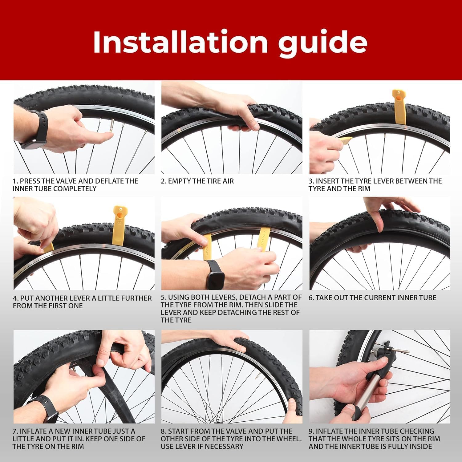 Fincci Fahrradschlauch 27,5 - Paar Fahrrad Schlauch 27. 5 Zoll MTB, 27.5 x 2.1 x 2.35 für Mountainbike, E Bike, Rennrad Fahrrad, Klapprad mit Schrader 48 mm Autoventil, Schläuche - 2er Pack
