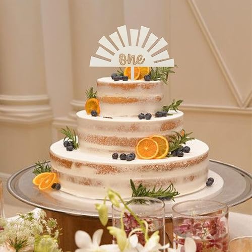 Miniatura 6 de 1 pieza de decoración de pastel de madera para el primer cumpleaños del sol para el primer viaje alrededor del sol, decoración de pastel boho para
