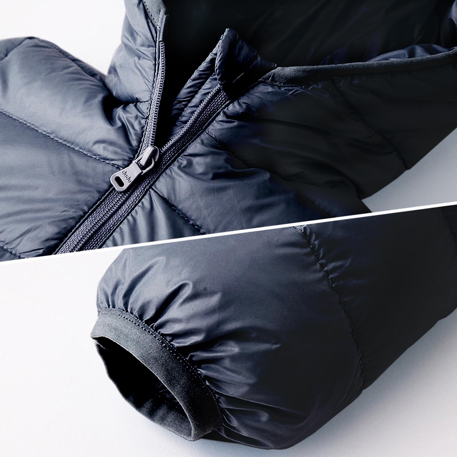 Doudoune Enfant Courte Veste Matelassée en Coton de Couleur Unie Manteau Hiver à Capuche à Manches Longues pour Garçon Fille