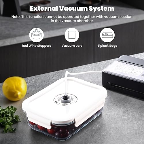 Miniatura 7 de SOPHIA Sellador al vacío para alimentos, máquina de sellado al vacío de alimentos 85KPA completamente automática 8 en 1 con doble bomba y cortador y