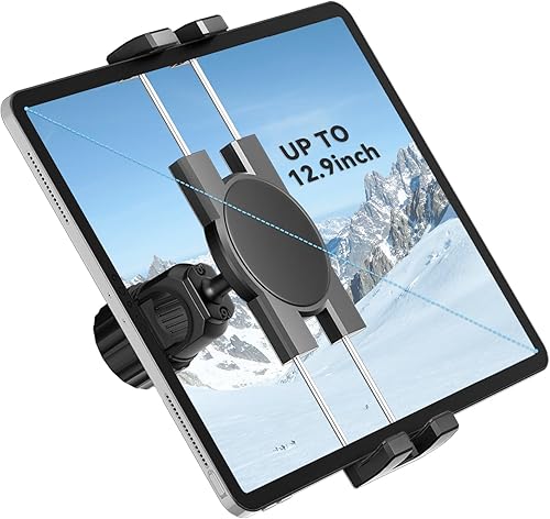 KDD Soporte para tableta de bicicleta giratoria, soporte ajustable para teléfono iPad para soporte de micrófono, soporte giratorio de 360 para