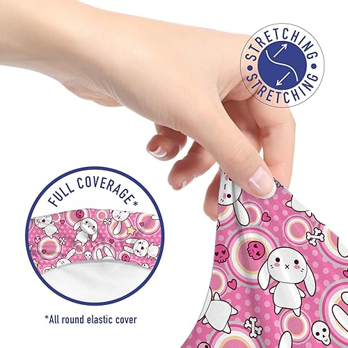 Miniatura 5 de Ambesonne Funda protectora para silla de oficina de anime, diseño de conejos, diseño de conejos, diseño de conejos, funda protectora de tela