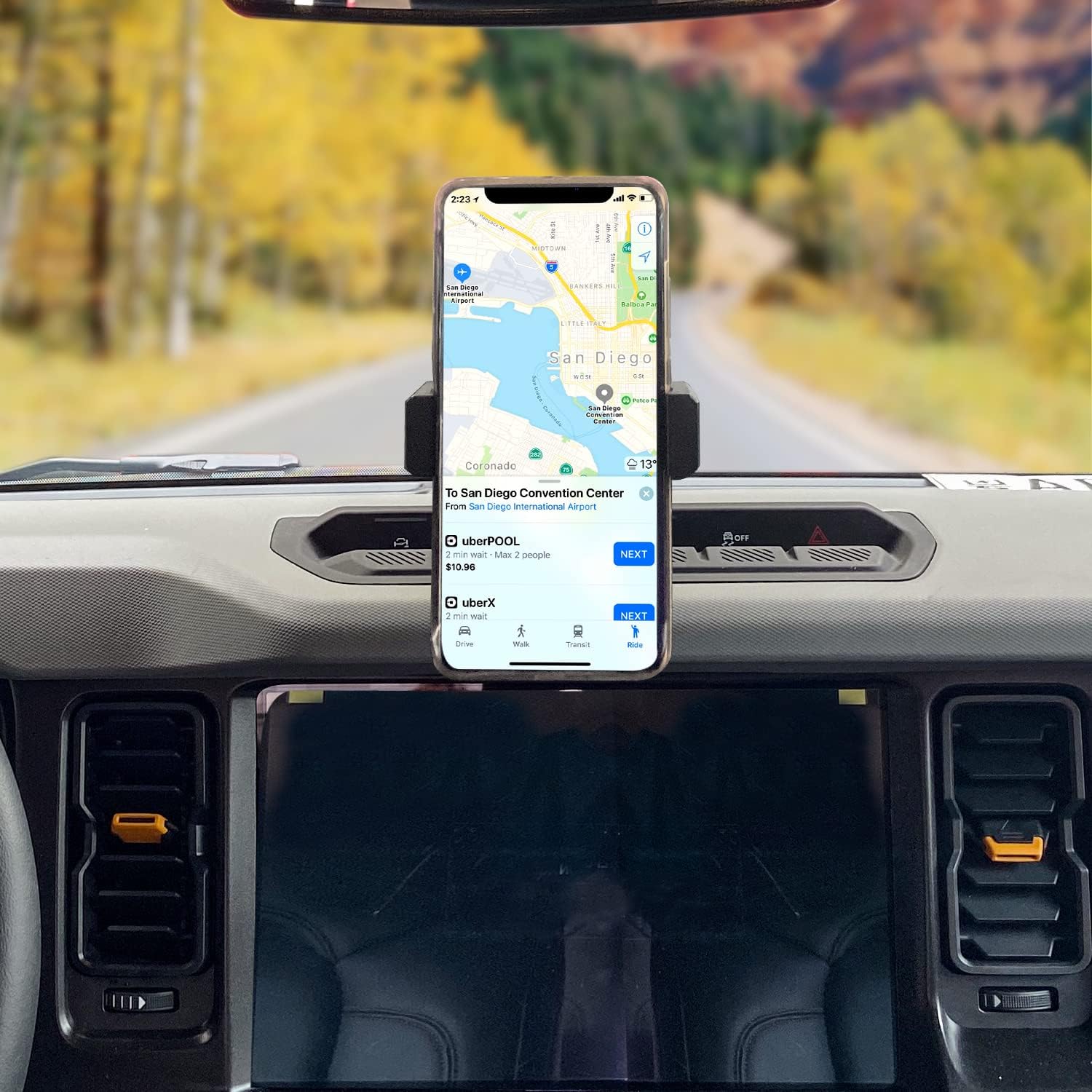 OMU Bronco Dashboard Cell Phone Mount,All-Metal Structure,360° Adjustment Phone Holder Suitable for Ford Bronco Accessories 2022 for All Smartphones(Not Sports,Non-Destructive Installation