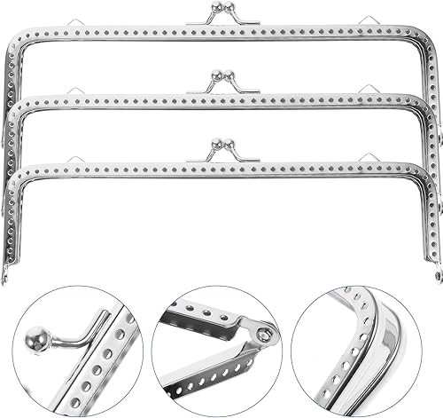 Miniatura 3 de Healifty Clip de boca dorada de 7.1 in, marco de bloqueo de beso para hacer bolsas, juego de 6 piezas de cierre de metal rectangular para