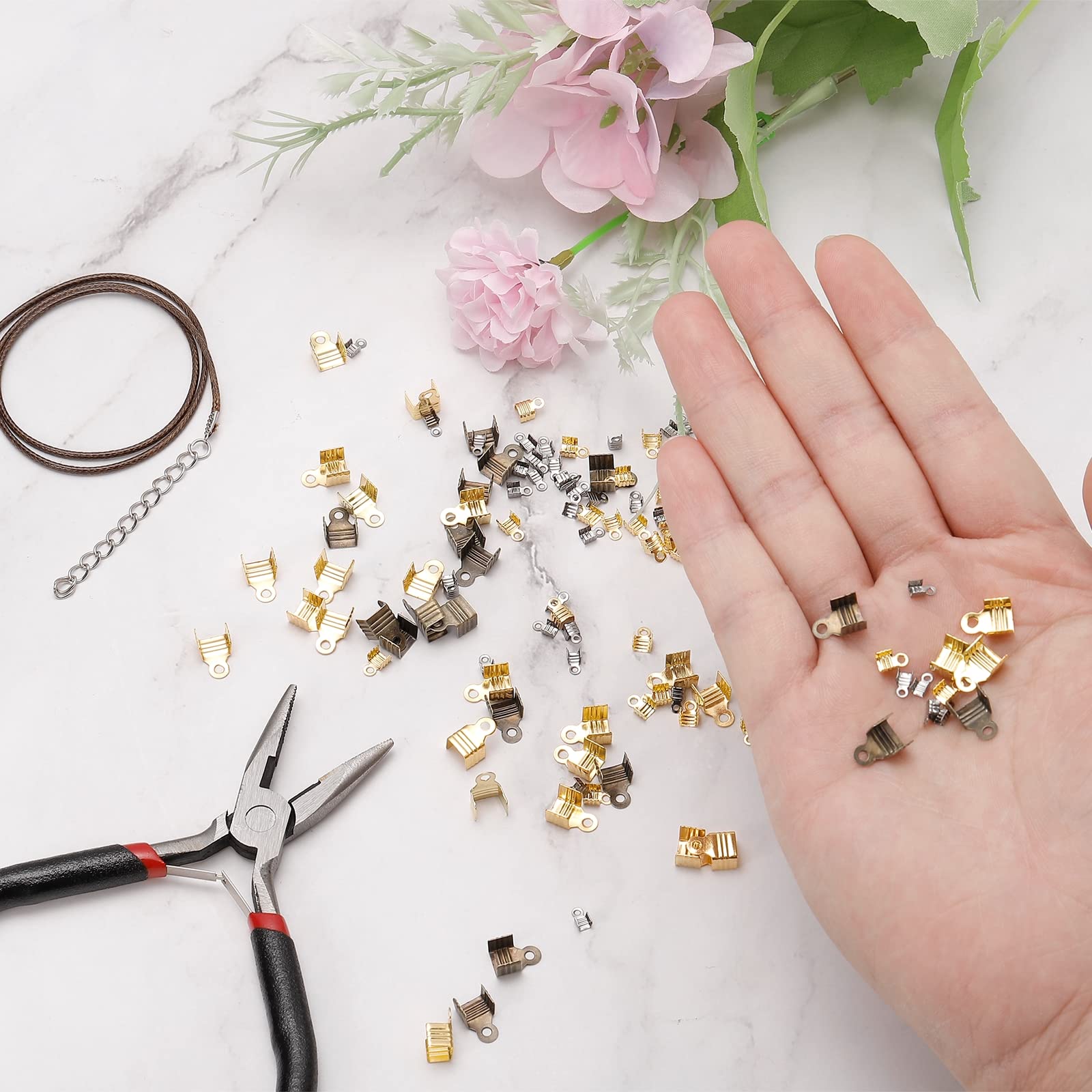 Sourcing Map 400pcs Pli Sur Corde Fins, 3x6mm Terminateurs