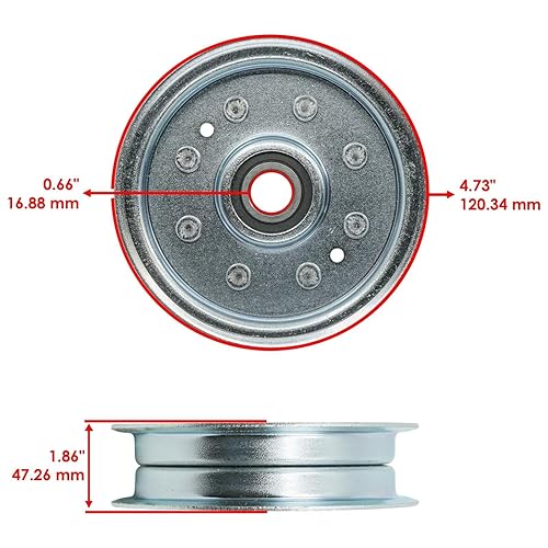 Miniatura 3 de Caltric Polea de cubierta tensora compatible con John Deere Z425 Z435 Z445 54" 48" AM135526