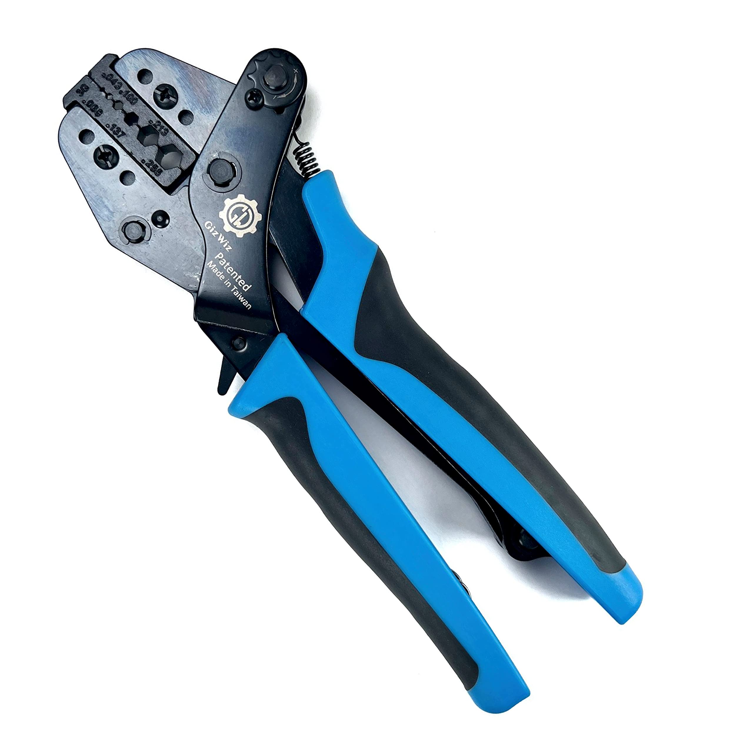 GIZWIZ Quick Change Coax Crimp Tool Kit For RG8, RG58, RG174, RG213 Cables - Ergonomic