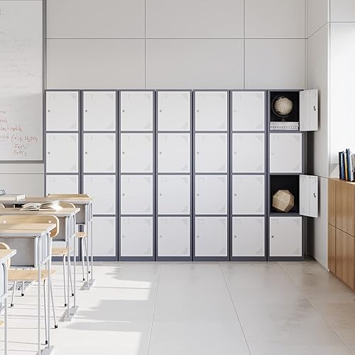 Vista 2 de STANI Armario de metal, armarios de metal para empleados con cerradura, armario de almacenamiento con cerradura, armario de almacenamiento