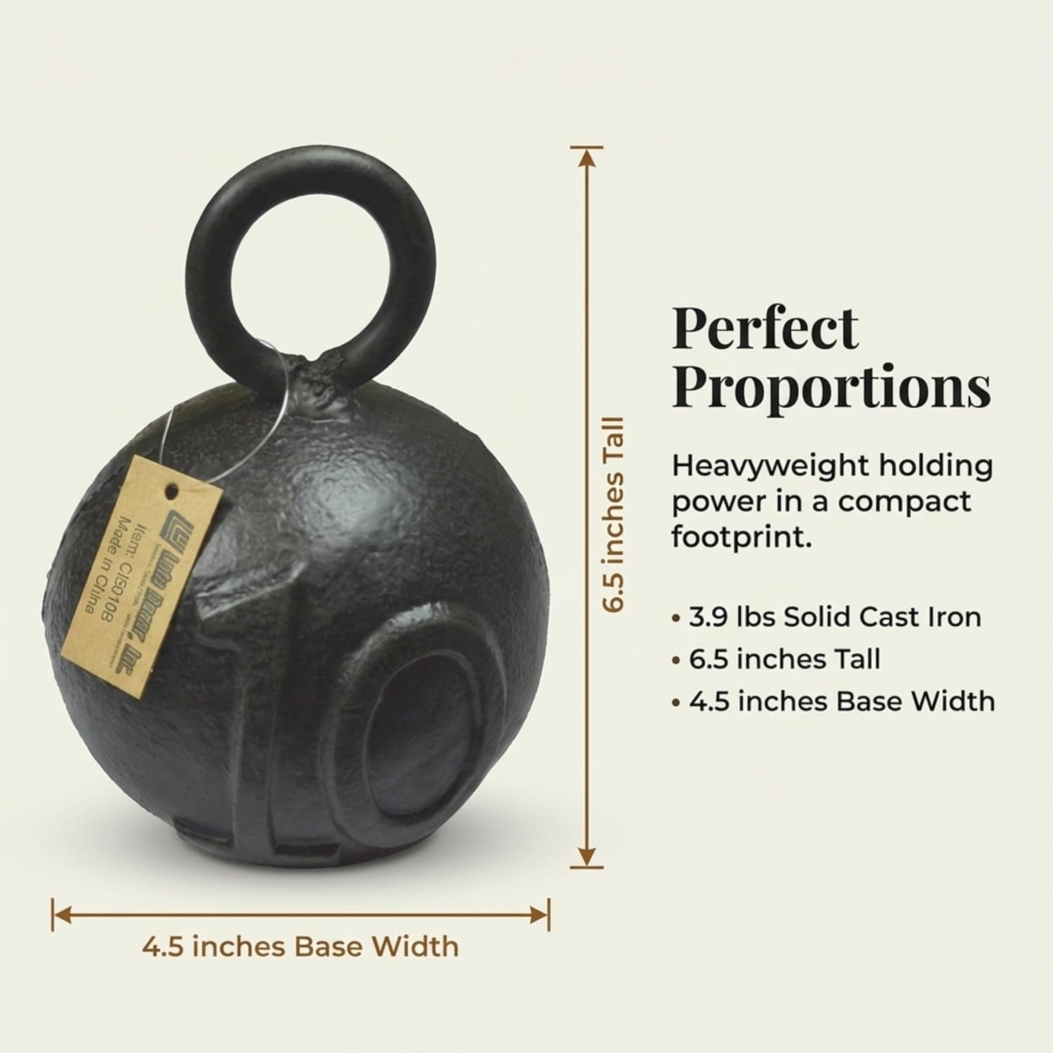 Lulu Decor Cast Iron Decorative Door Stop, 4 lbs Heavy Door Stopper, Elegant Door Weight for Home, Office, Kitchen, Patio, Securely Holding Doors Open (No10) image 2