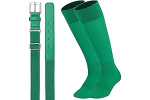 Baseball Socks and Belts Combo, Adjustable Softball Socks and Belts for Kids,...