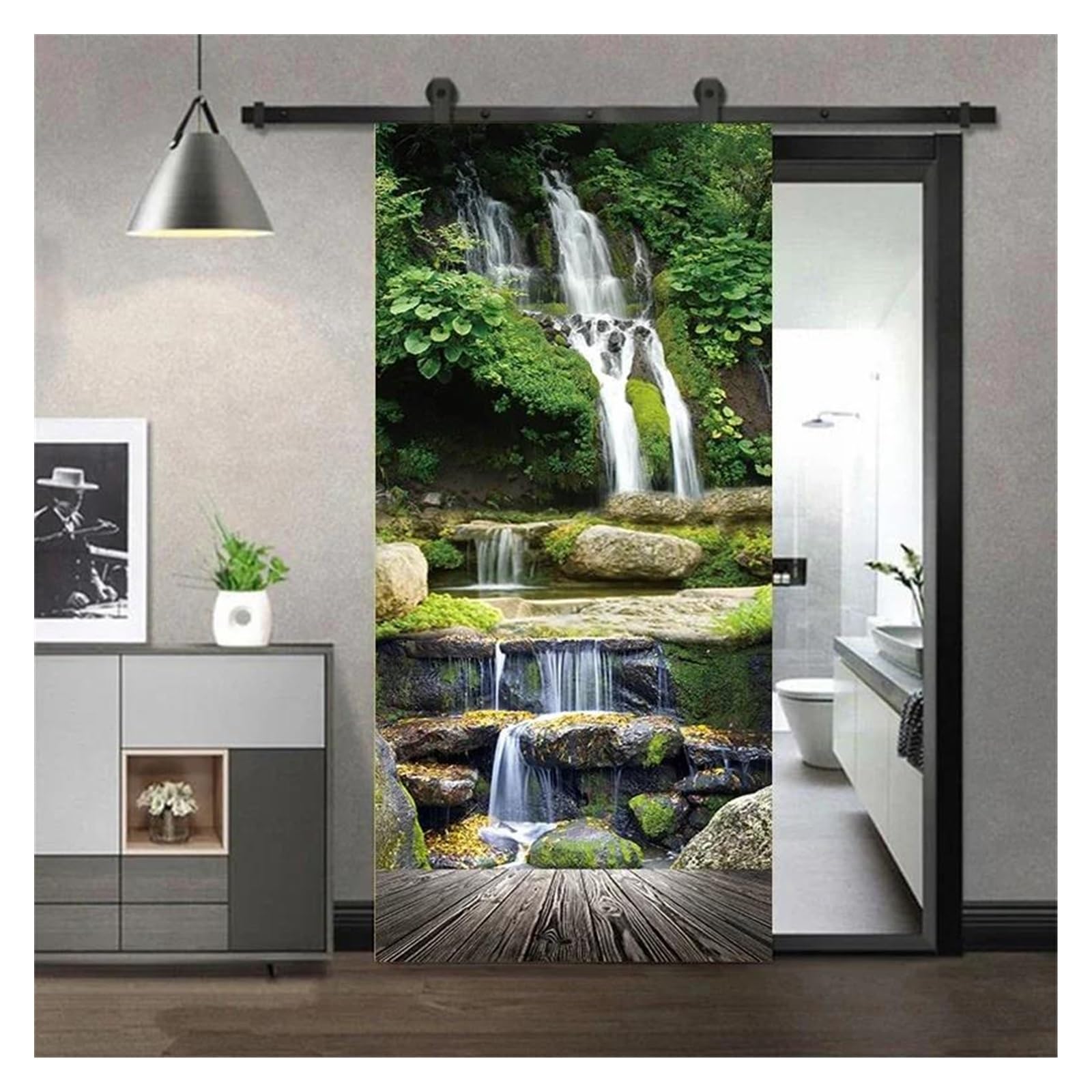 Sticker de porte 3D paysage O 95x215cm papier peint amovible salon