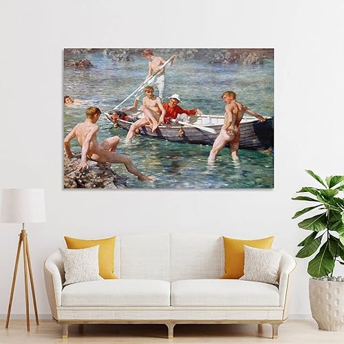 Miniatura 4 de Henry Scott Tuke - Póster decorativo de 1902 y 1912, rubí, oro y malaquita, 1902 y 1912, arte de pared, para sala de estar, dormitorio, 12 x 18