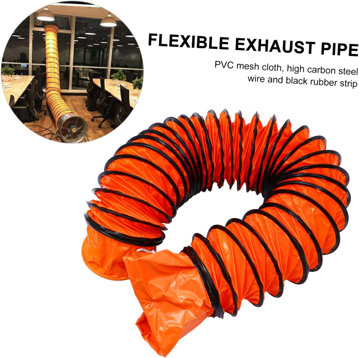 Flame-Retardant Flexible Ventilation Hose High Temperature Resistant PVC Exhaust Duct for Ventilation and Extraction 1 Piece